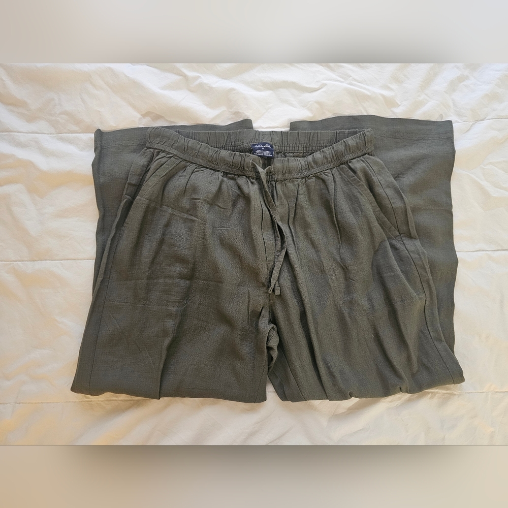 Olive Green Drawstring Pants
